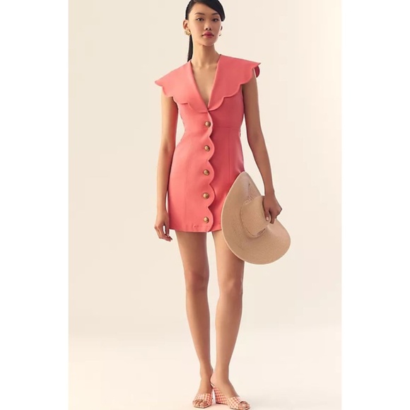 Anthropologie Maeve Scalloped Buttondown Dress - Picture 4 of 9